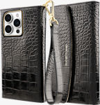 Wristlet Folio Case with MagSafe for iPhone 15 Pro Max - Black Croc