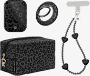 Phone Accessories Gift Set compatible with MagSafe iPhone Cases - Black Leopard