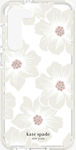 Funda dura protectora para el Galaxy S23+ - Hollyhock Floral Clear​​ 