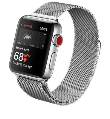 apple watch series 2 42mm stainless steel case with milanese loop